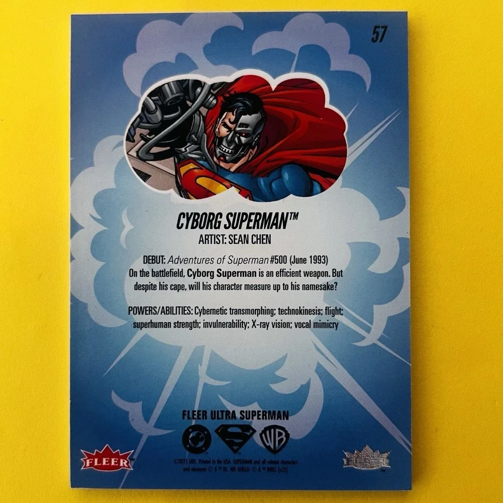 2025 Fleer Ultra Superman #57 Cyborg Superman‎ Gold Foil Base Card DC Comics
